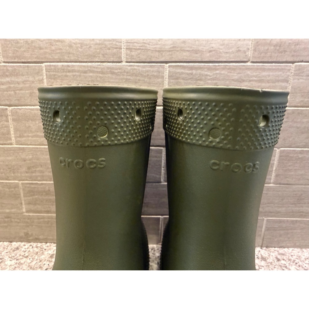 Crocs NWOT Adult Unisex Classic Army Green Waterproof Rain Boots Mens 7 Womens 9 - Picture 11 of 11